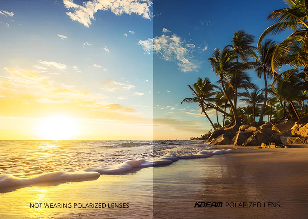 KDEAM Polarized Rimless Sunglasses for Men - Flexible, Durable, and Lightweight Design with UV400 Protection