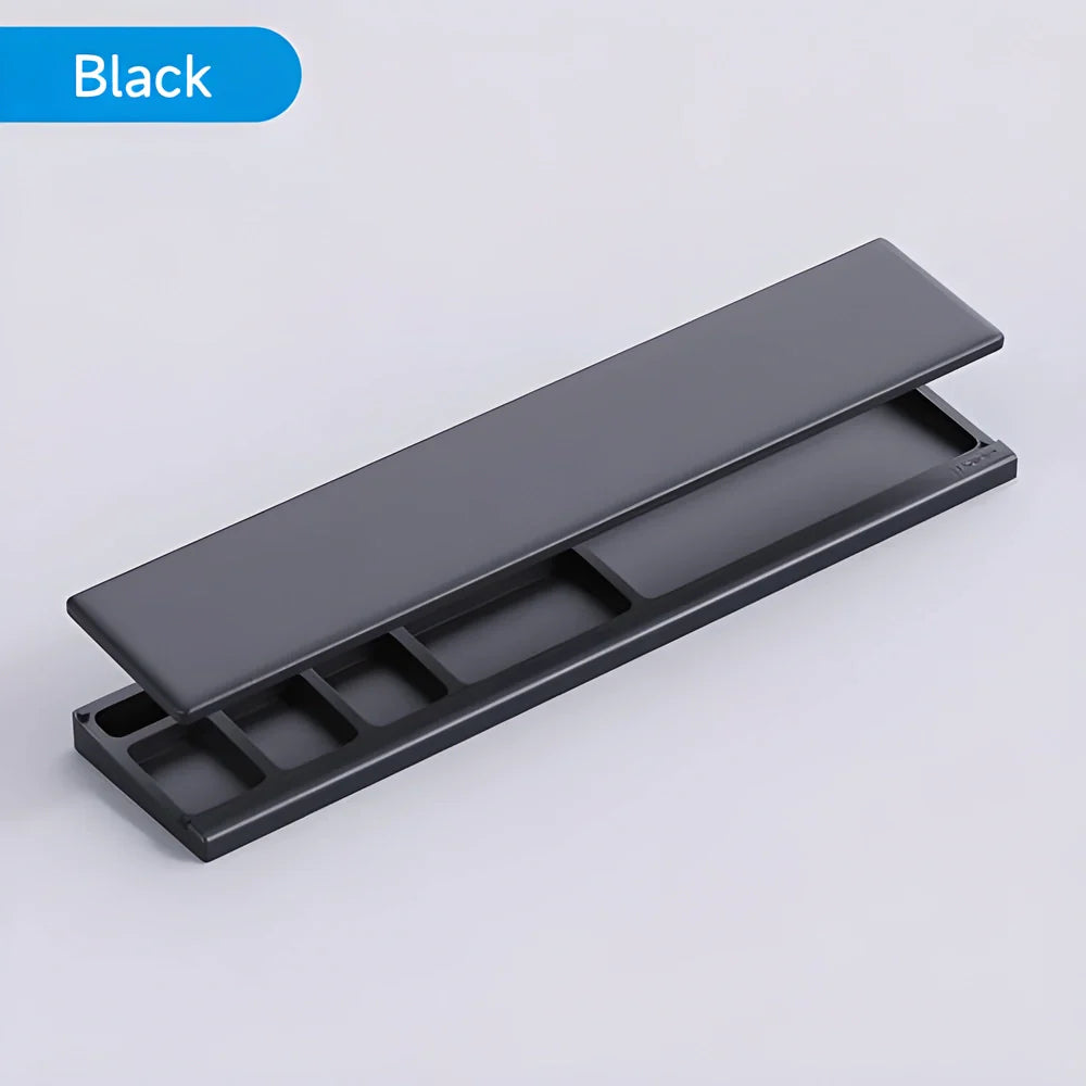 Ergonomic soft memory foam keyboard wrist rest pad with convenient storage box for desktop organization