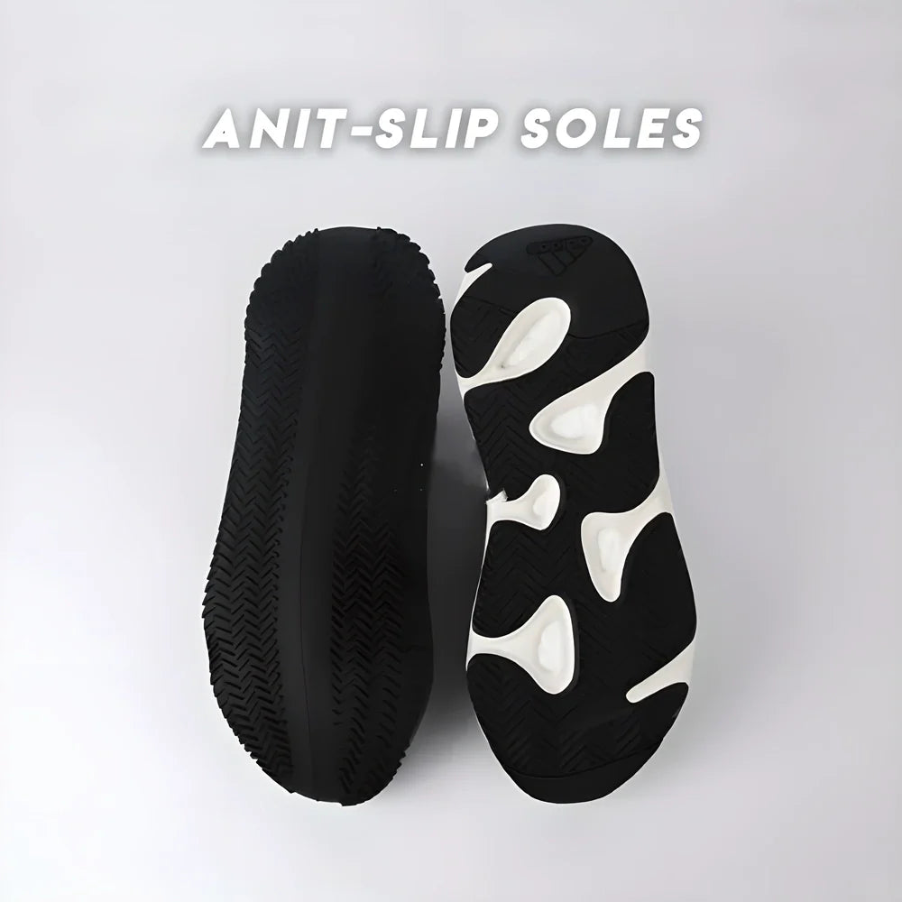 Waterproof, anti-slip shoe covers in various colors to protect shoes from rain, snow, and slush