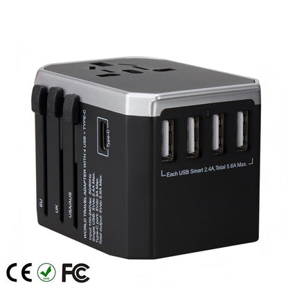Multi-Country Travel Adapter with 2000W Rating and Compact 54x68x51mm Size