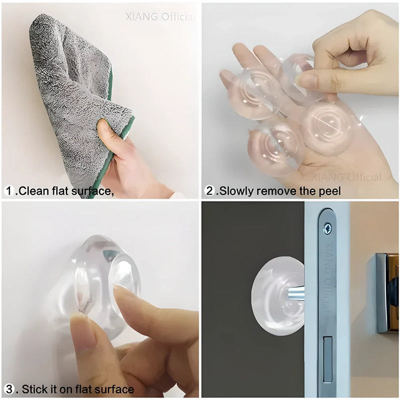 Hhomeenjoy Soft Silicone Wall Protector for Door Handles - 6 Pack