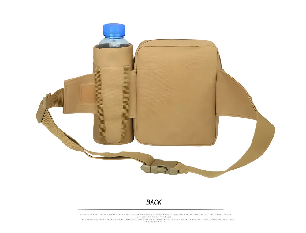Durable tactical water bottle holder with adjustable waist belt, made from high-quality nylon for outdoor activities