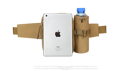 Durable tactical water bottle holder with adjustable waist belt, made from high-quality nylon for outdoor activities